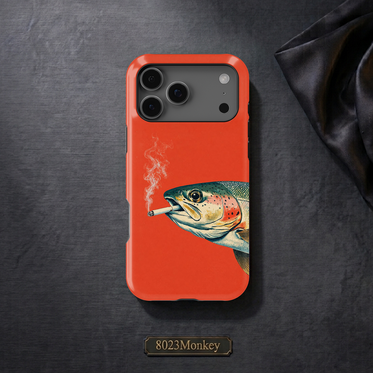 Funny Smoking Trout Fish MgaSafe Tough Cover for iPhone and Samsung