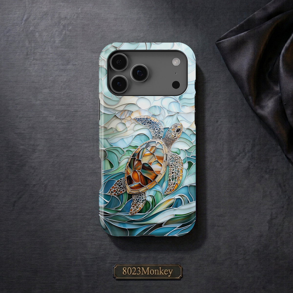 Stained Glass Sea Turtle MgaSafe Tough Cover for iPhone and Samsung