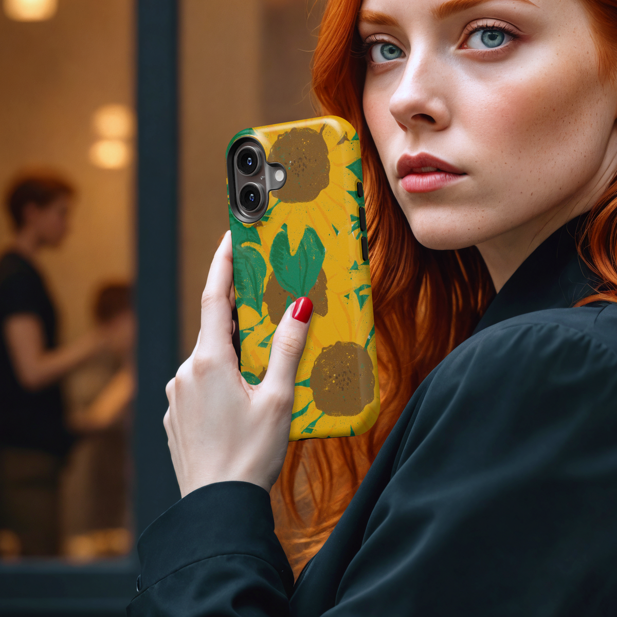 Vintage Sunflower Art MgaSafe Tough Cover for iPhone and Samsung