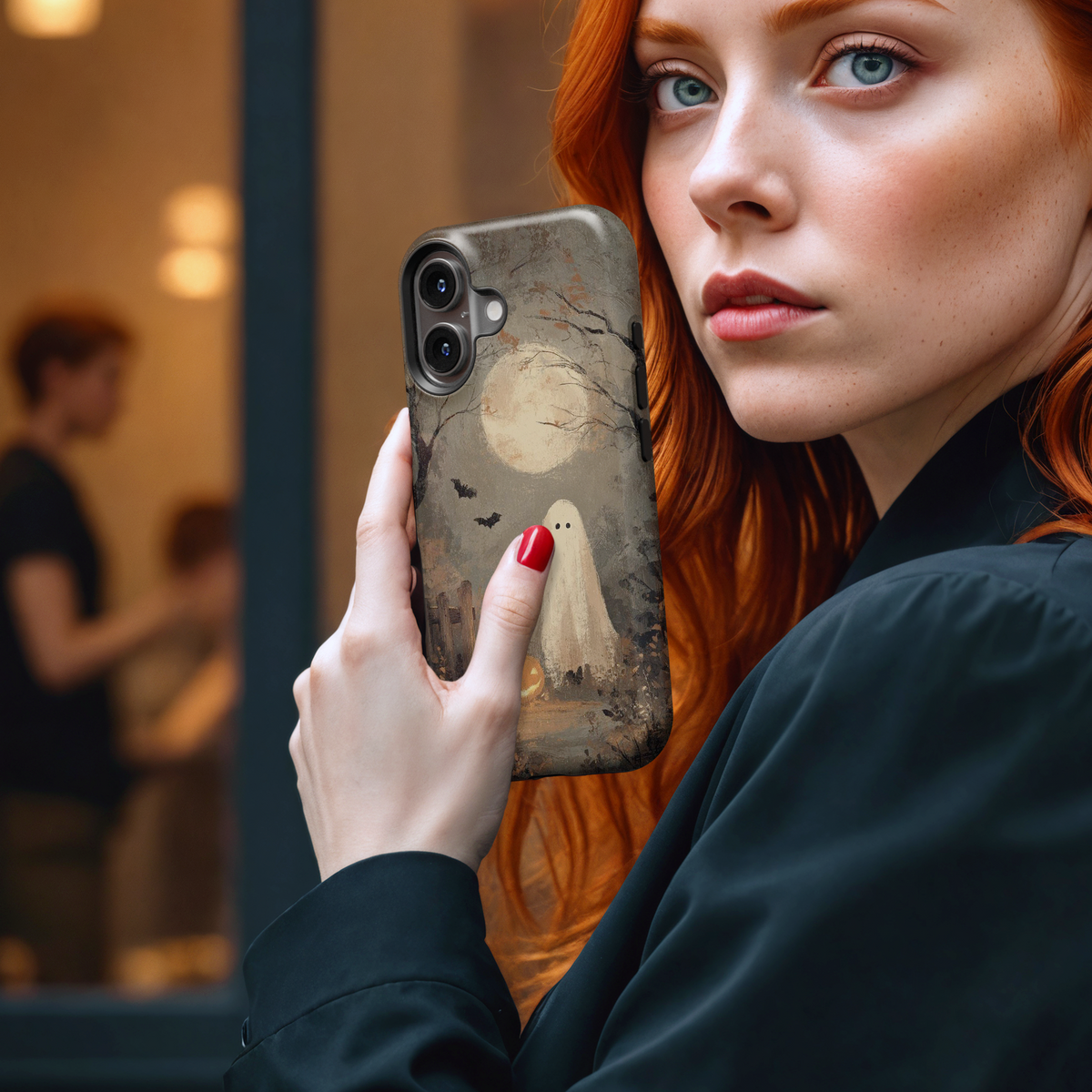Vintage Halloween Ghost MgaSafe Tough Cover for iPhone and Samsung
