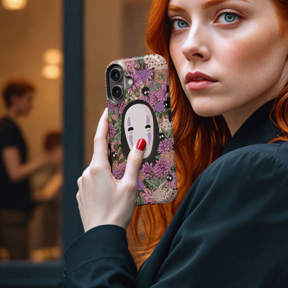 No Face Kaonashi Floral MgaSafe Tough Cover for iPhone and Samsung