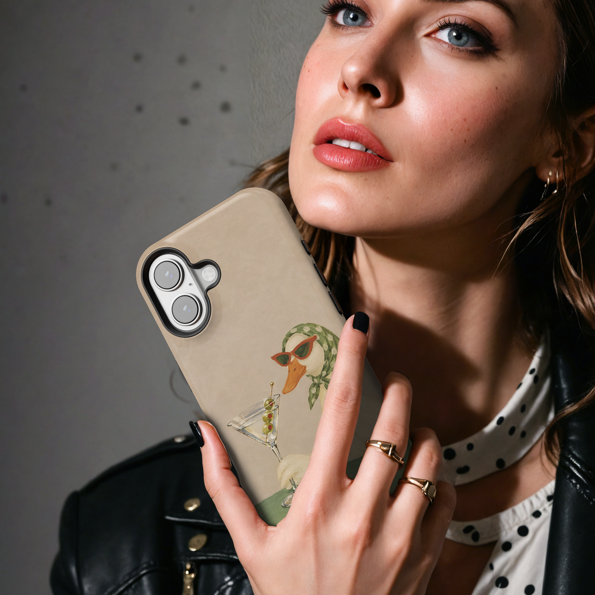 Funny Retro Duck Martini MgaSafe Tough Cover for iPhone and Samsung