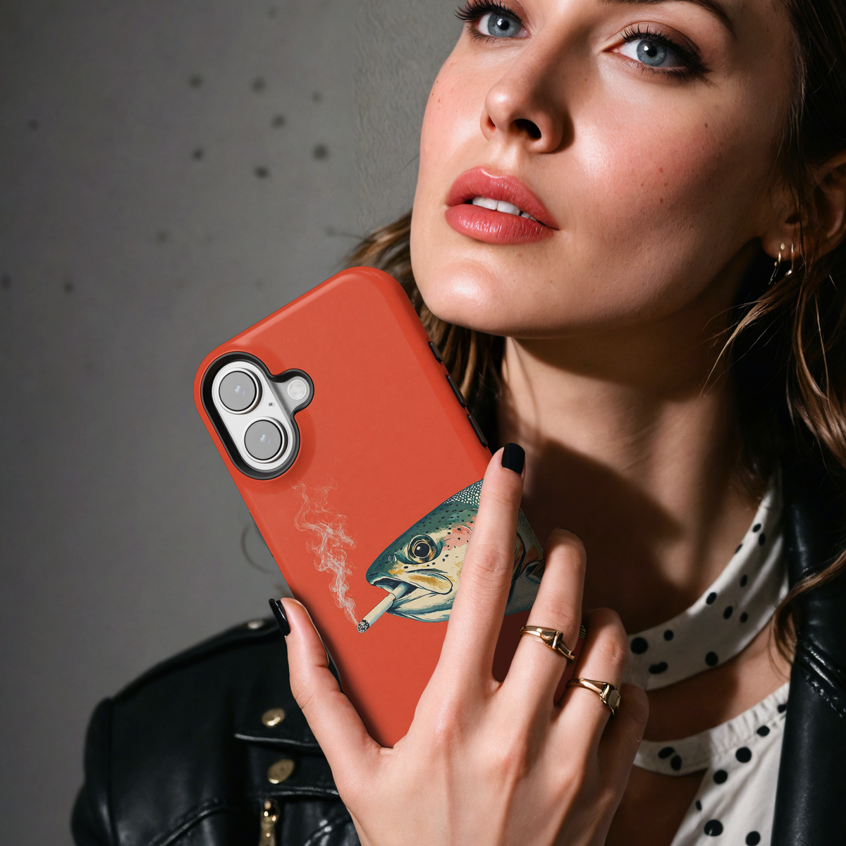 Funny Smoking Trout Fish MgaSafe Tough Cover for iPhone and Samsung