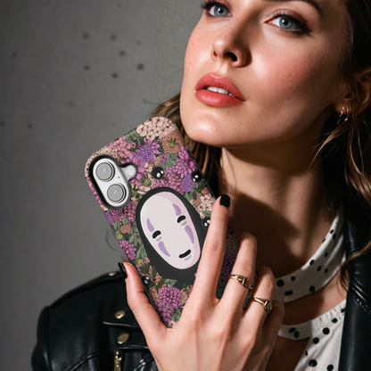 No Face Kaonashi Floral MgaSafe Tough Cover for iPhone and Samsung