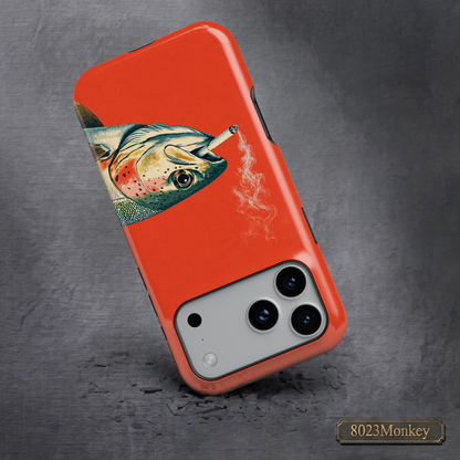 Funny Smoking Trout Fish MgaSafe Tough Cover for iPhone and Samsung