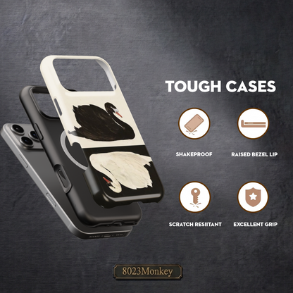 Black And White Swan Art MgaSafe Tough Cover for iPhone and Samsung