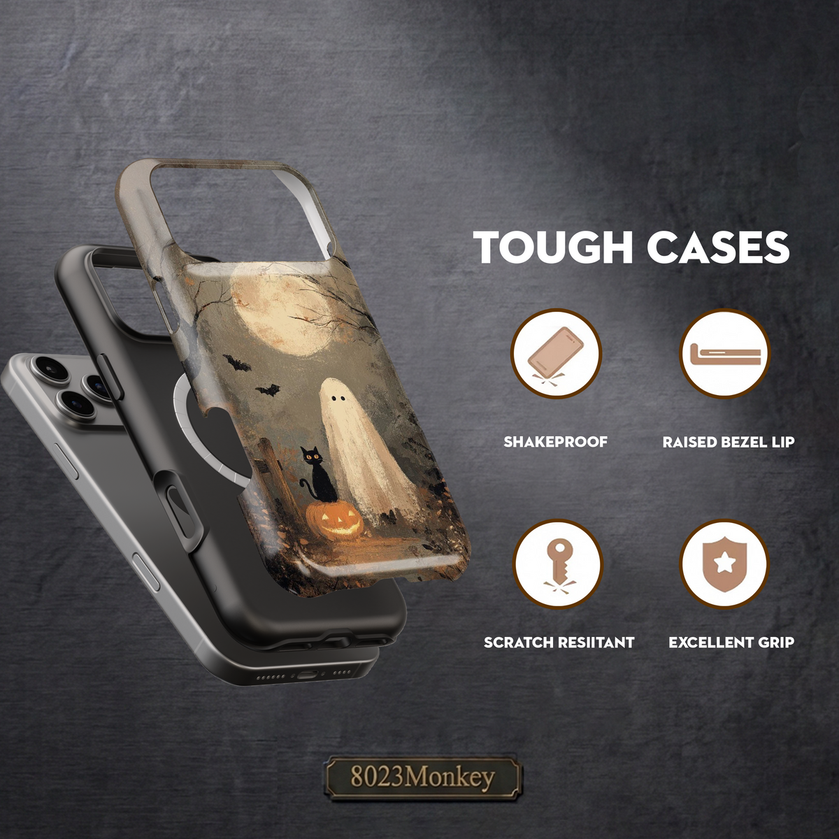 Vintage Halloween Ghost MgaSafe Tough Cover for iPhone and Samsung